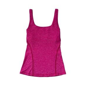 Lululemon Pink Heathered Luon Light Tank Built-In Bra Women's‎ 2 US Amala